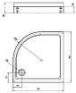 Поддон для душа Aquatek 1/4 круга (с ножками) 90x90