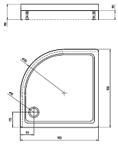 Поддон для душа Aquatek 1/4 круга (с ножками) 90x90