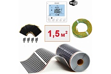 Плёночный электрический тёплый пол ТеплоСофт 1,5м.кв. с wi-fi терморегулятором плёнка 1,5м.кв./wi-fi