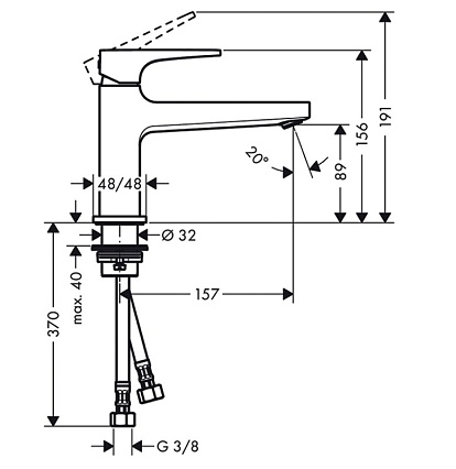 Смеситель для раковины Hansgrohe Metropol 100 32502000