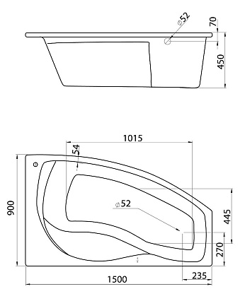 Акриловая ванна Santek Майорка 150x90 R