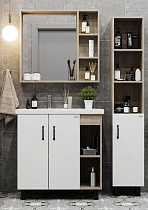 Мебель для ванной Onika Тимбер 80 см белый матовый/дуб сонома