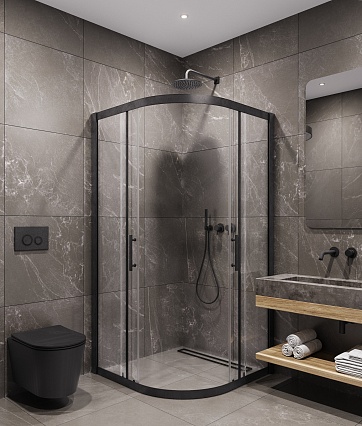 Душевой уголок Timo TPSS-90/03C-8 90x90 прозрачный, черный