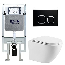 Комплект Weltwasser 10000011292 унитаз Merzbach 043 GL-WT + инсталляция + кнопка Amberg RD-BL