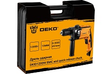 Ударная сетевая дрель Deko DKID1200W в кейсе, с быстрозажимным патроном 063-4327