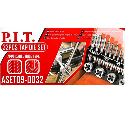 Набор для нарезания резьбы P.I.T. 32 шт. ASET09-0032