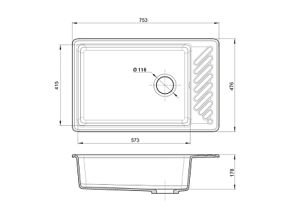 Кухонная мойка GranFest Quarz GF-ZL-51 76 см терракот