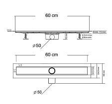 Душевой лоток Vincea Say Optima-S SAY.603.60.S.U 60 см, хром