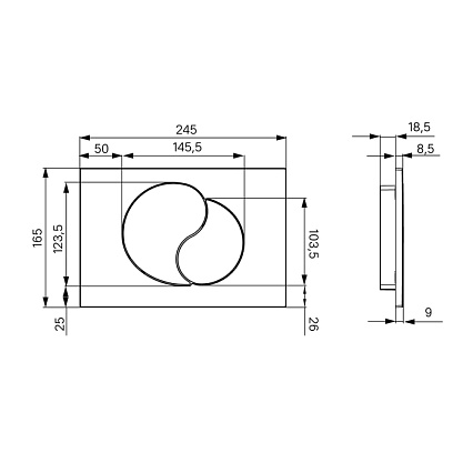 Кнопка смыва Iddis Unifix UNI02MBi77 матовый черный