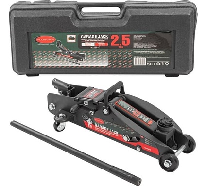Подкатной домкрат Rockforce 25 т, с фиксацией, h min 140 мм, h max 387 мм RF-TH22501C(17352) RF-TH22501C кейс(17352)