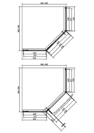 Душевой уголок Vincea Слим-Н (Slim-N VSP-4SN100CLG 100x100 брашированное золото, прозрачный