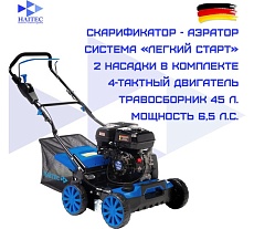 Бензиновый скарификатор-аэратор HAITEC ширина обработки 40 см, 6,5 л.с. HT-VS40