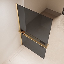 Душевая перегородка Vincea Walk-In VSW-1HR120CGG 120x200 матовое золото, тонированное