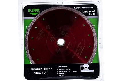 Диск алмазный Ceramic Turbo Slim T-10 (250x1.8x30/25.4 мм) D.BOR CTS-T-10-0250-030
