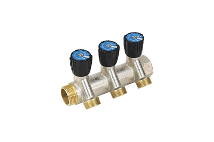 Коллектор Aquasfera латунь, с регулирующими клапанами 3/4" м/р 4в 1/2" н/р 9039-03 129-0354