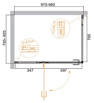 Душевой уголок Cezares Bellagio 100x80 BELLAGIO-AH-1-100/80-C-NERO прозрачный, черный