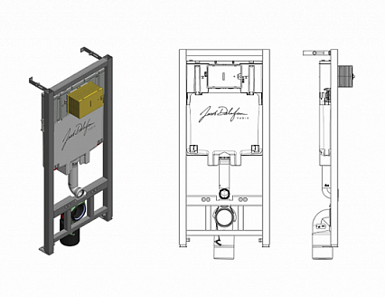 Комплект инсталляции Jacob Delafon Elite E21742RU-00 кнопка хром