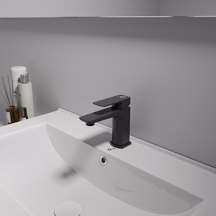 Смеситель для раковины Oliveeka D-Line OL-139003-MB черный матовый