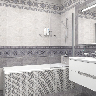 Декор Kerama Marazzi Мармион серый мозаичный 25х40 см, MM6268B