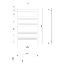 Полотенцесушитель электрический Lemark Melange LM49910Z П10 50x90