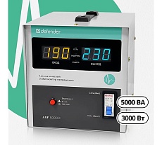 Напольный стабилизатор напряжения Defender ASF 5000D 3000Вт метал корпус, терминал 99039