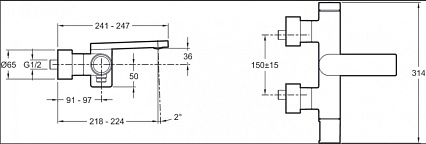 Смеситель для ванны Jacob Delafon Composed E73095-CP