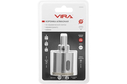 Коронка алмазная по керамике 38 мм VIRA 559505