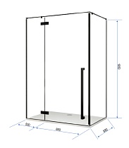 Душевой уголок Cerutti C1A 120x90 прозрачный, черный