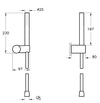 Душевой гарнитур Vitra Origin 1F A4554336 матовый черный