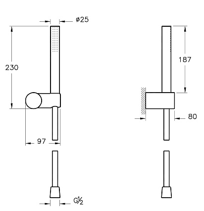 Душевой гарнитур Vitra Origin 1F A4554336 матовый черный