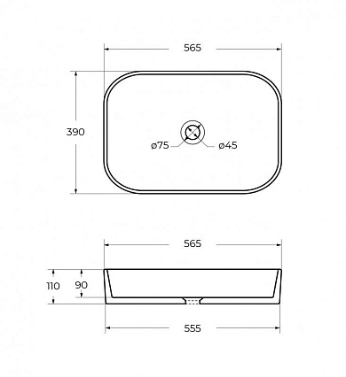 Раковина Cezares CZR-6450 56.5 см белый