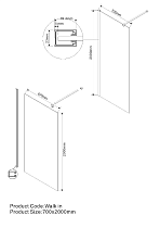 Душевая перегородка Vincea Walk-In VSW-1H700CLB 70x200 черный, прозрачное