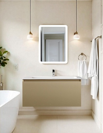 Мебель для ванной Art&Max Latina 100 см Серо-бежевый матовый