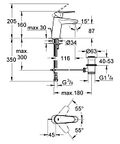 Смеситель для раковины Grohe Eurodisc Cosmopolitan 33190002