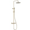 Душевая стойка AQUAme Siena AQM8006BG с термостатом, шлифованное золото