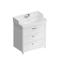 Мебель для ванной Kerama Marazzi Pompei New 80 см 3 ящика, белый глянцевый