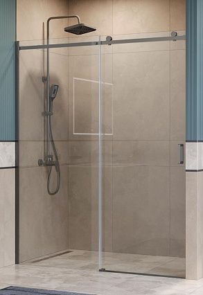 Душевая дверь BelBagno SOFT_CLOSE-2-BF-1-160-C-GM 160x200 прозрачная, оружейная сталь