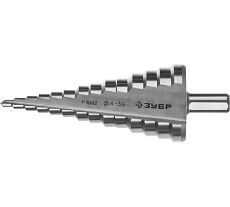 Ступенчатое сверло по металлу Зубр сталь P4M2, 4-39 мм, 14 ступеней 29665-4-39-14