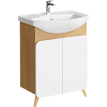Мебель для ванной Aqwella Basic 65 см, дуб золотой/белый