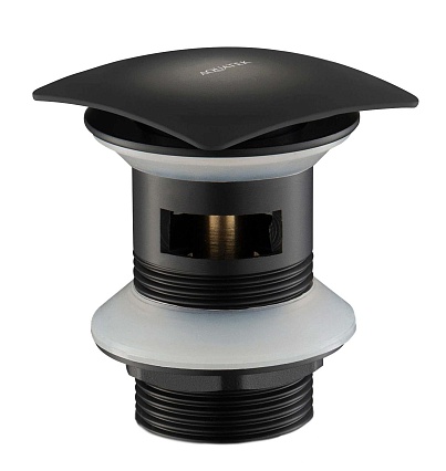 Донный клапан Aquatek AQ6004MB с переливом, Click-clack, черный матовый