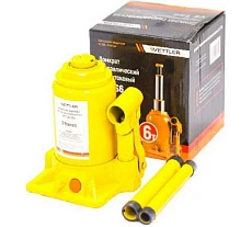 Гидравлический бутылочный домкрат Vettler 6 т, двуштоковый 165x395 VETS6