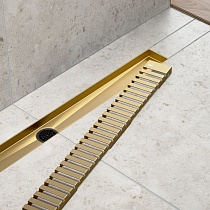 Трап для душа Timo Drain System 800 DS230108/17 80 см, вставка Lines, матовое золото