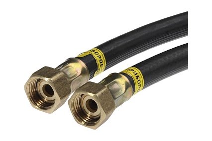 Шланг для газа РУСЛО 1/2" г/г 150 см, чёрный SGHHF150