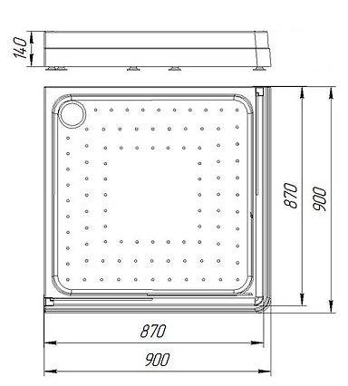 Поддон для душа Радомир 1-11-0-0-0-118 90x90 квадратный