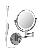 Зеркало косметическое Aquatek AQ4915BGM с подсветкой, оружейная сталь