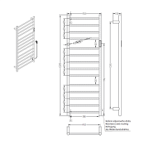 Полотенцесушитель электрический Bemeta 704151054 180W 450x1320, белый матовый