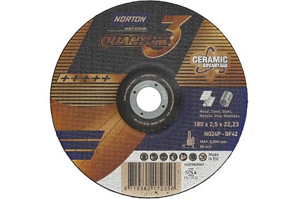 Отрезной круг 180x2.5x22.23 мм NQ24P-T42 NORTON 66252845041