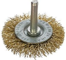 Щетка радиальная плоская, латунированная витая проволока, мягкая, 50 мм для дрели VIRA 570050