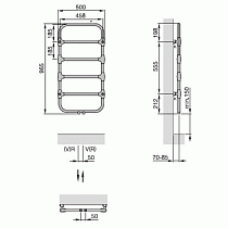 Полотенцесушитель водяной Zehnder Nobis NOB-100-050 Chrom