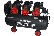 Поршневой малошумный безмасляный компрессор Power Technic с фильтром влагоотделителем ACL720/100